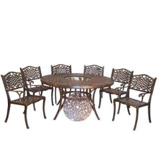 Oakland Living Mississippi 7 Piece Patio Dining Set with Ice Bucket 