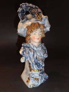 Antique Continental Austrian Lady Bust Figure Victorian Porcelain 
