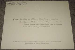Königlichen Hoheiten Großherzog von Mecklenburg Einladung von Major 