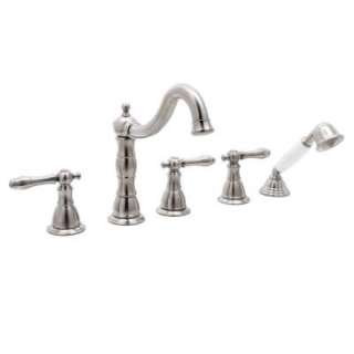 Glacier Bay Lyndhurst Roman Tub Faucet with Handheld Shower in Brushed 
