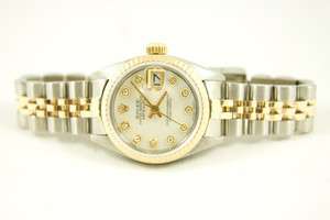 Rolex Watch Ladys SS & 18K Gold Datejust 69173 Jubilee Custom MOP 