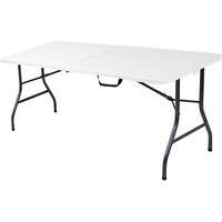   Foot Long Center Fold Folding Outdoor Indoor Table, White NEW  