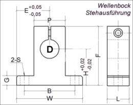 Wellenbock für 20mm Welle Stehausführung (15020)  