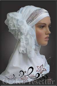 Exclusive Hochzeit Schlaufe BONE Kopftuch Hijab Esarp Scarf Islam 