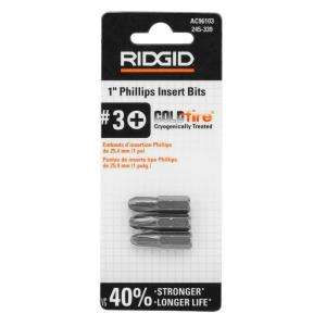 RIDGID COLDfire P3 1 in. Phillips Insert Bits (3 Pack) AC96103RV1 at 