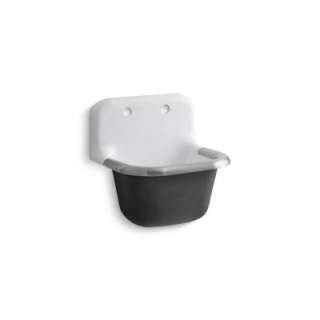   22 1/4 in. x 18 1/4 in. Cast Iron Wall Mount Service Sink in White