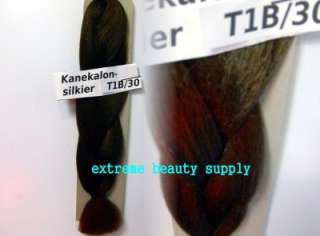 silky kanekalon braid hair dreadlock black brown 1B/30  