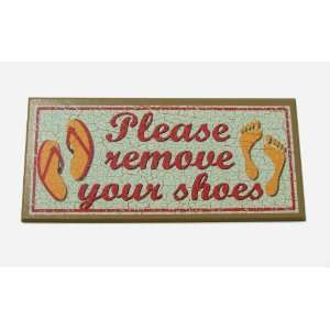 Schild Please Remove Your Shoes   Bitte Schuhe ausziehen (21 cm hoch 