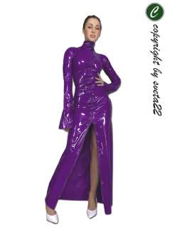 SEXY langes Latex Kleid   superlang und in LILA  