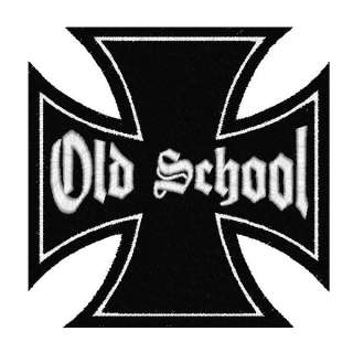 OLD SCHOOL IRON CROSS Patch Aufnäher Eisernes Kreuz  