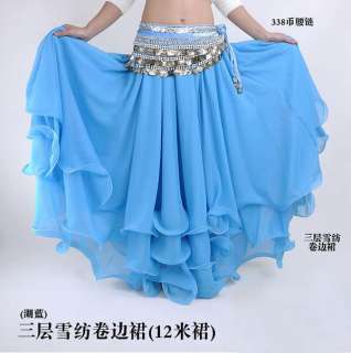 New Sexy Belly Dance Costume Three Layers Skirt 9 color  