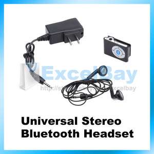 Universal BCK 08 Slim A2DP Stereo Bluetooth Earphones With Charger New 
