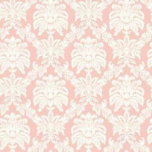The Wallpaper Company 56 Sq.ft. Pink Pastel Sweeping Damask Wallpaper 