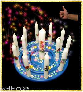 Set   12 Kerzen +1 Lebens   Kerze + 1 Geburtstagskranz Holz   3 Ringe 