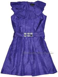   Little Girls Dress PURPLE Amanda Taffeta Sleeveless Size 12  