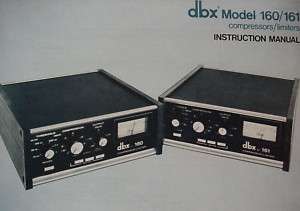 dbx 160 and 161 COMPRESSOR/LIMITER INSTRUCTION MANUAL  