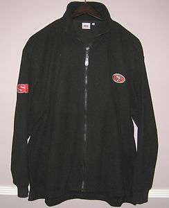 Mens NFL Black Zipper Fleece Jacket Size XL  
