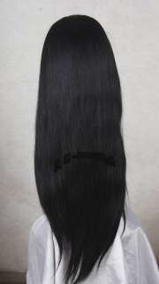 VIRGIN REMY INDIAN HAIR FRONT LACE SILKY STRAIGHT WIG  