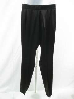 DKNY Black Satin Straight Leg Pants Slacks Sz 6  