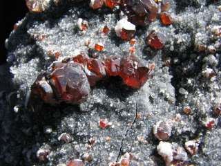 Ruby Shiny Sphalerite & Quartz Mineral Display Specimen  