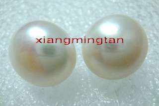 16 17mm Natural south sea white pearl EARRINGS 14k GOLD  