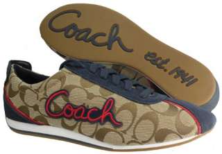 108 Coach Devin Signature Women Shoe Size US 7 Khaki / Navy  
