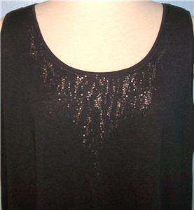 2X EILEEN FISHER GRAPHITE GRAY LINEN JERSEY WITH SEQUINS SEQUINED TANK 