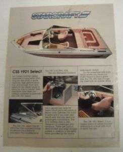 Starcraft 1985 CSS 1901 Boat Sales Brochure  