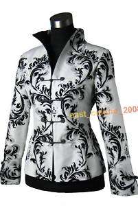 Chinese Handmade Embroidery Jacket/Coat White WHJ 75  