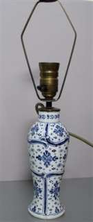 Delft Porceleyne de Fles Vase als Lampenfuß von 1880  