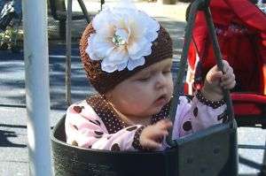 Crochet Flower Beanie Hat Cap newborn baby big girl  