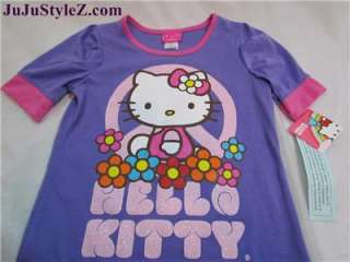   Hello Kitty Girls Purple Glitter T Shirt Top Size M L XL NWT  