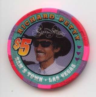   2000 Sams Town NASCAR Richard Petty $5 Casino Chip LTD 5000  