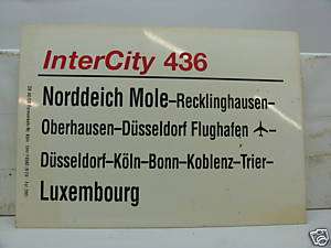 ZUGLAUFSCHILD IC 436 Norddeich Mole   Luxembourg (632)  