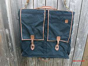 Hartmann Leather and Blue Canvas Garment Bag  
