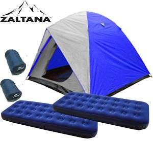 Person Tent+Air Bed x 2(Single)+3lb Sleeping Bag x 2  