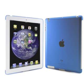 Rubberized Blue Back Snap On Hard Case Cover for iPad2 work with Smart 
