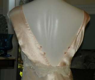 VTG BABY PINK SATIN BIAS CUT Private Luxuries NIGHTGOWN L  