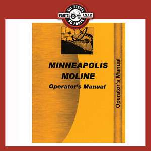 Operators Manual Minneapolis Moline G1000 Vista  