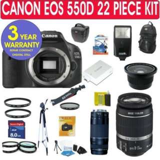 Canon EOS 550D (T2i) Digital SLR Camera + 22 Piece Kit 700238856720 