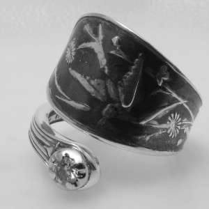 STERLING SILVER DIAMOND spoon ring AUDUBON by TIFFANY & CO.  