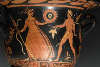 large and vibrant Ancient Greek South Italian Red Figure Bell Krater 