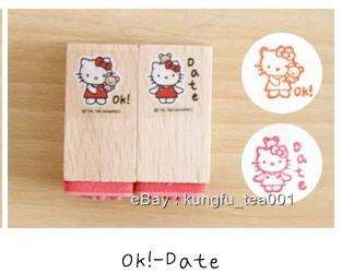   kitty wooden rubber stamp chop ok date dimension 5 8 x 5 8 x 1 1 4 or