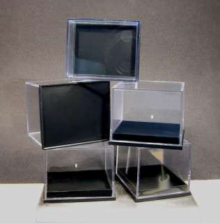41 x 35 x 32 mm black box to display fossils meteorites or thumbnail 