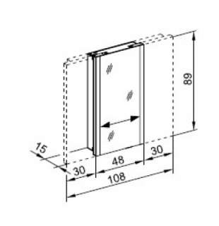 Schneider SLIDELINE Aluminium Schiebetür Spiegelschrank 48cm Spiegel 