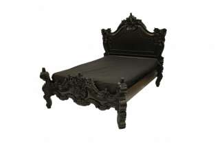 French Furniture Moulin Noir Black Bed Super Kingsize designer Painted 