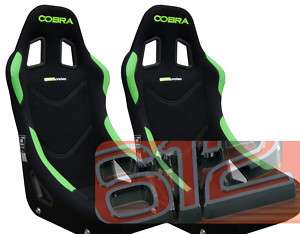 COBRA monaco pro bucket race seats green FIA focus  
