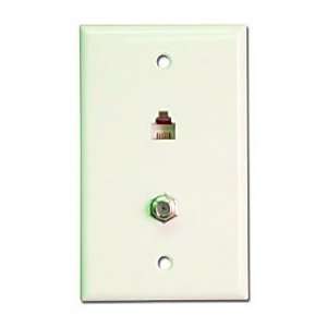  Channel Vision 2009 Wallplate with RF and Telephone, White 