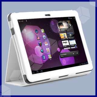 White Leather Case w/ Stand For Samsung Galaxy Tab 10.1 P7510 P7500 