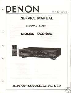 Original Denon Service Manual DCD 600 CD Player  